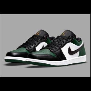 Nike Air Jordan 1 Retro Low Men’s Green Toe Sneakers Size 10